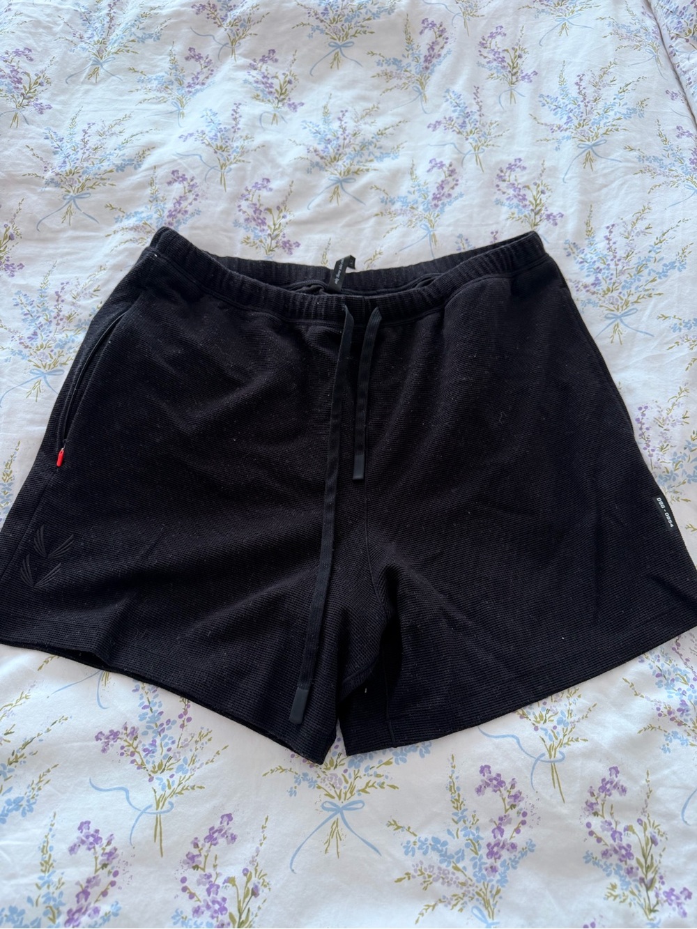 ASRV Black Men's Athletic Drawstring Shorts with Side Pockets
